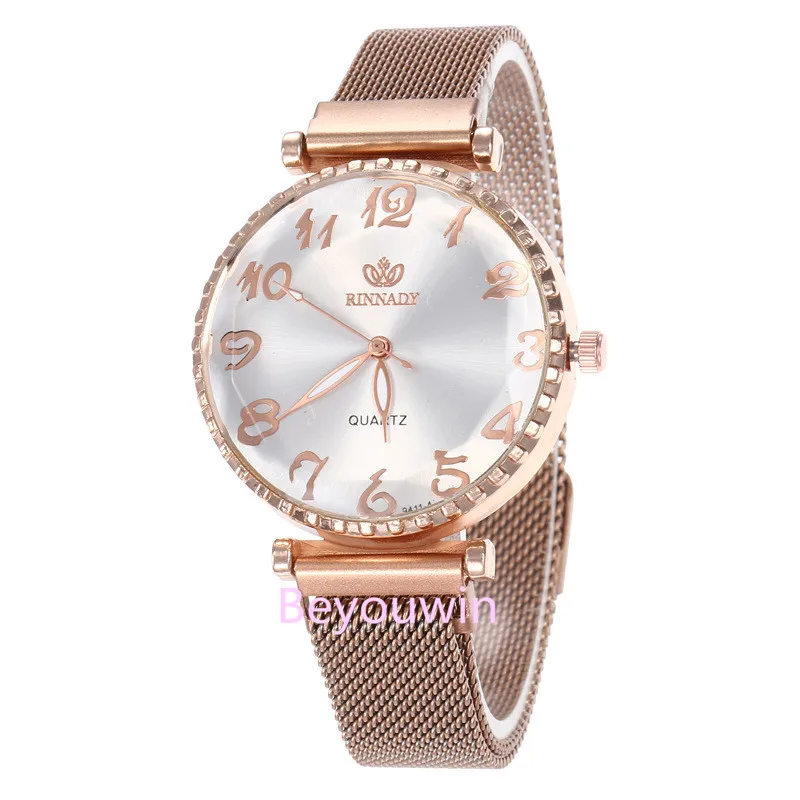 100 шт./партия хит продаж женские часы с магнитной застежкой сетчатые для женщин