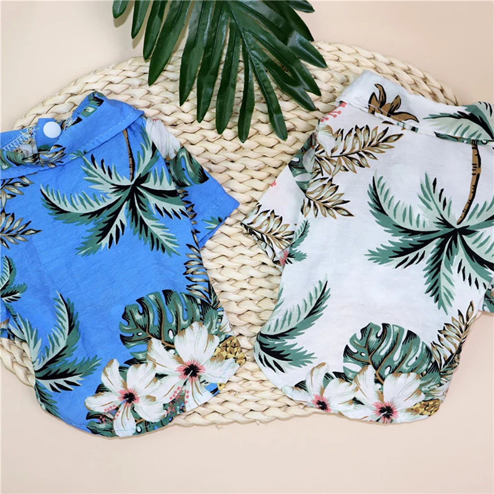 Одежда для собак летняя пляжная рубашка домашних животных Гавайская печать