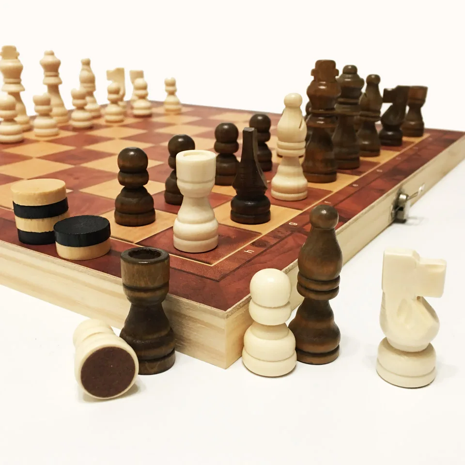 2020 шахматная игра 3 в 1 деревянные шахматы нарды шашки дорожные игры набор