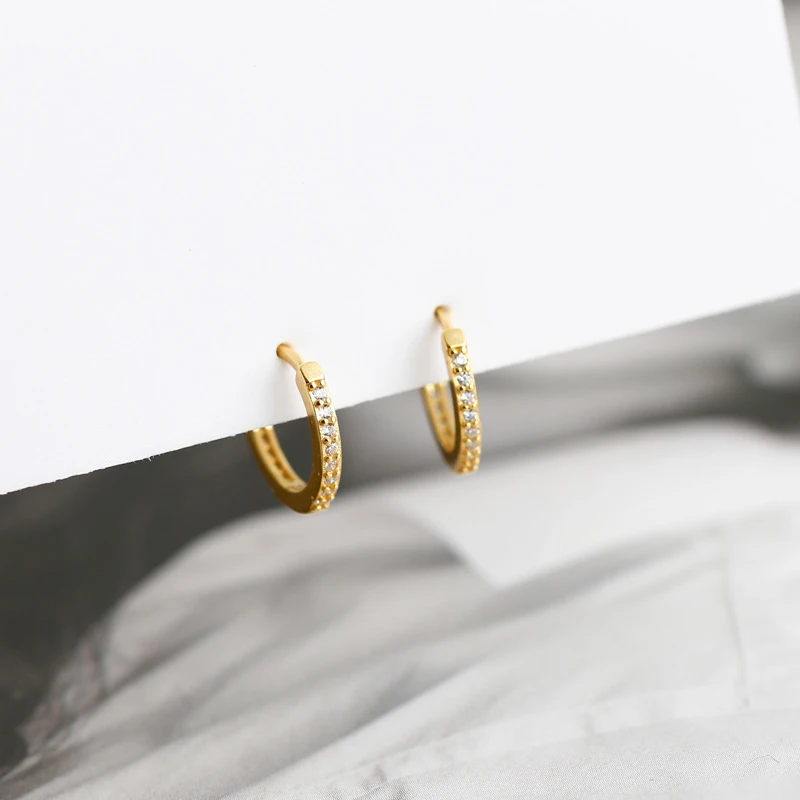 

100% Real 925 Sterling Silver Earrings Bling Rainbow Zircon Stud Earrings For Women Brincos Oorbellen Pendientes Fine Jewelry