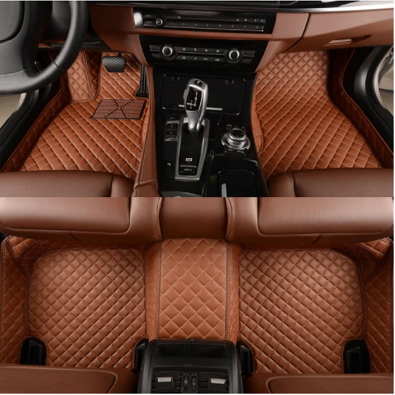 

Custom Leather Car Floor Mats For Genesis GV80 G70 Coupe G80 GV70 G90 GV90 AWD Car Carpets Covers Auto Foot Mats Styling