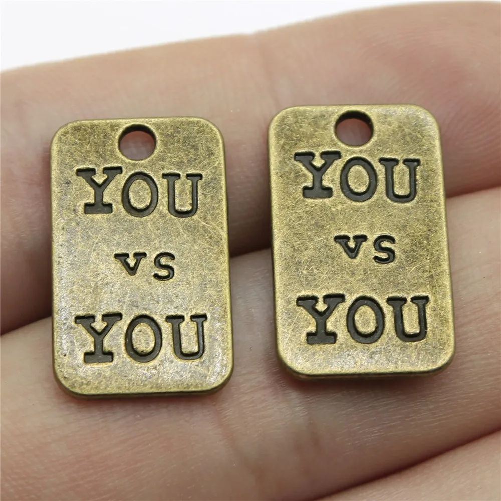 

WYSIWYG 10pcs 22x13mm Charms You V-S You Antique Bronze Color Alloy DIY Jewelry Making Accessories