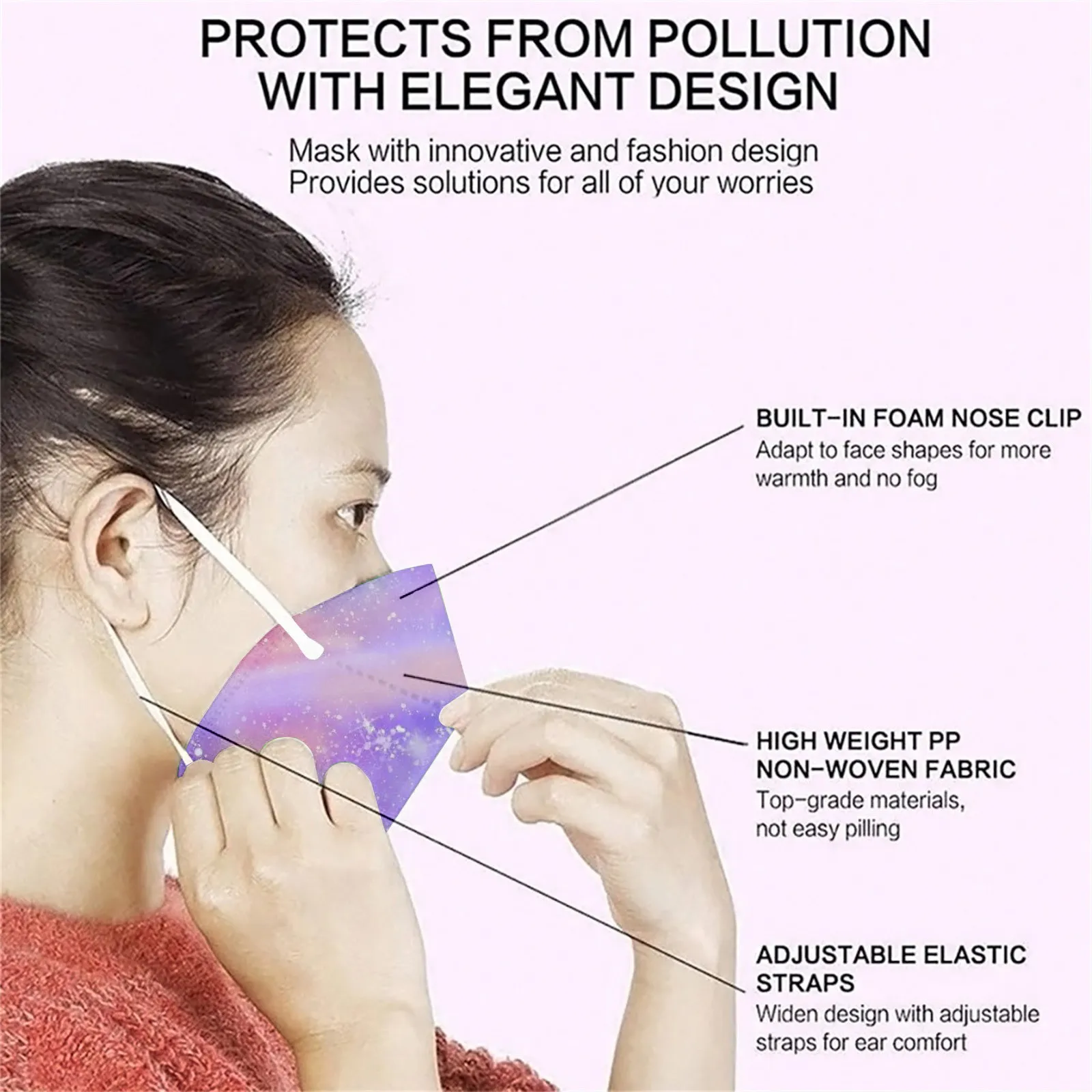 

5-Layer High-Density Mask PM2.5 Wind And Mist Pollution Protection Filter Mouth Caps Face Shield Masque Foggy Haze Mask