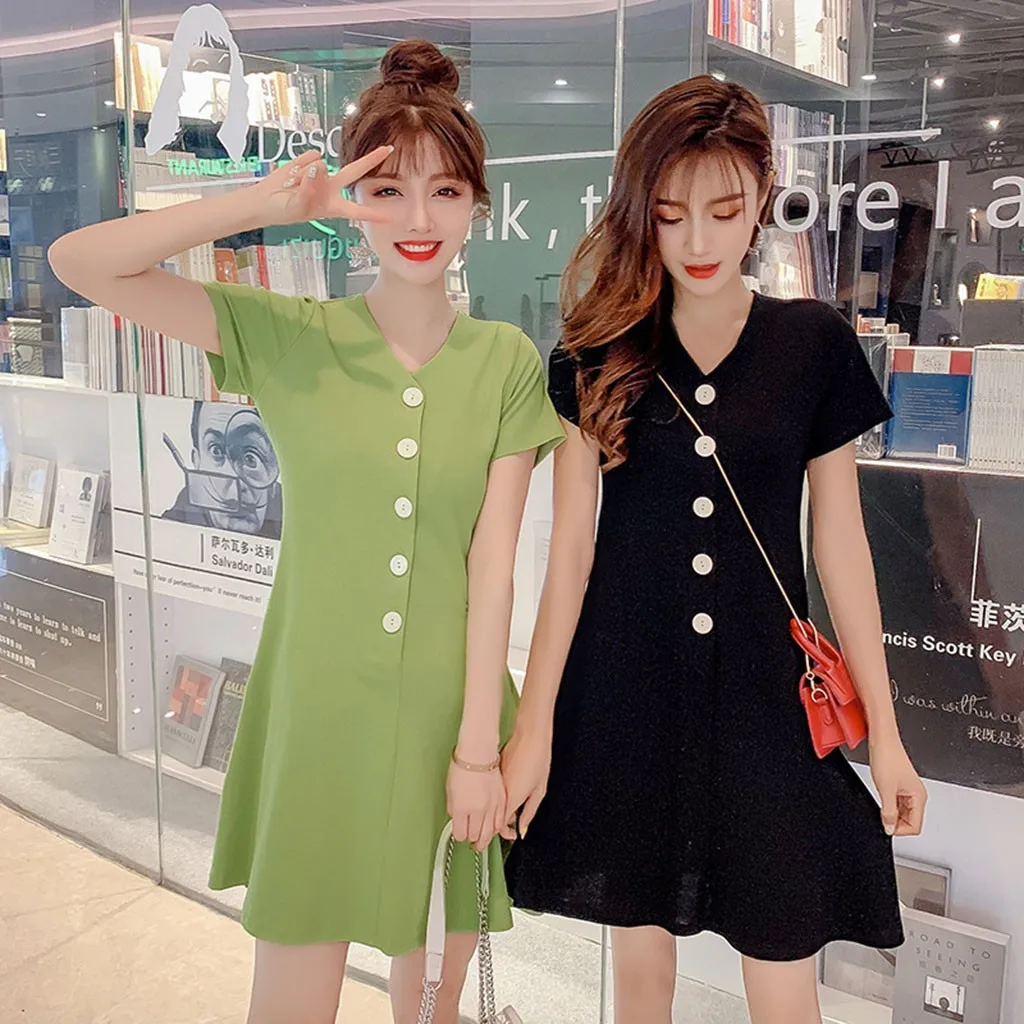 Прямые продажи с фабрики женские v-образным вырезом Темперамент сплошной цвет