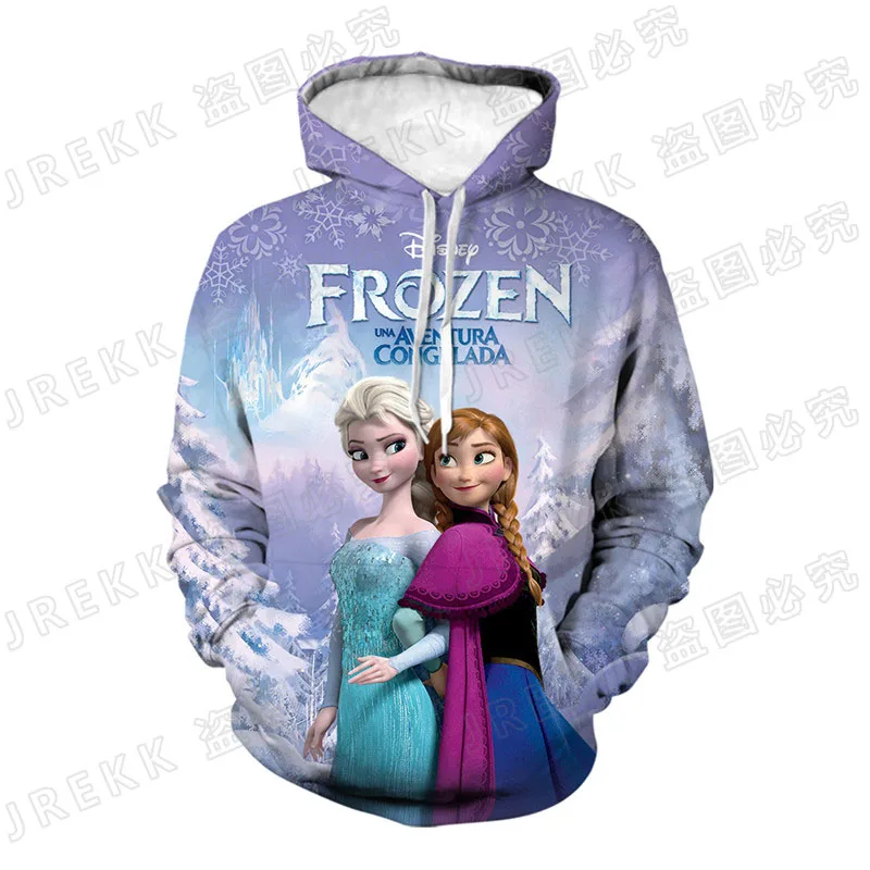 

Disney Cartoon Anime Sweatshirts Men Women Children Frozen Hoodies 3D Printed Pullover Boy Girl Kids Cool Streetwear Coat
