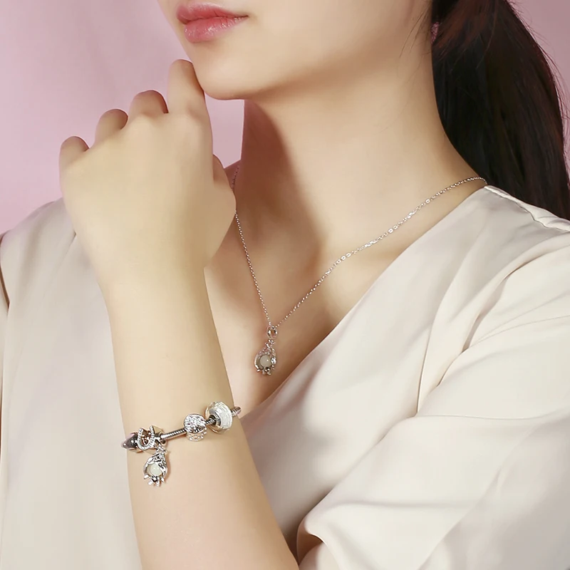 Новое поступление 925 серебро bat световой Подвески животных Бусины Fit Authentic Pandora Браслеты Подвеска DIY ювелирных изделий подарок