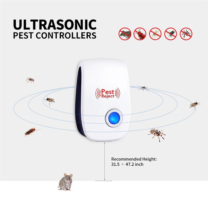 Ультразвуковой отпугиватель насекомых крыс мышей тараканов вредителей 6/4