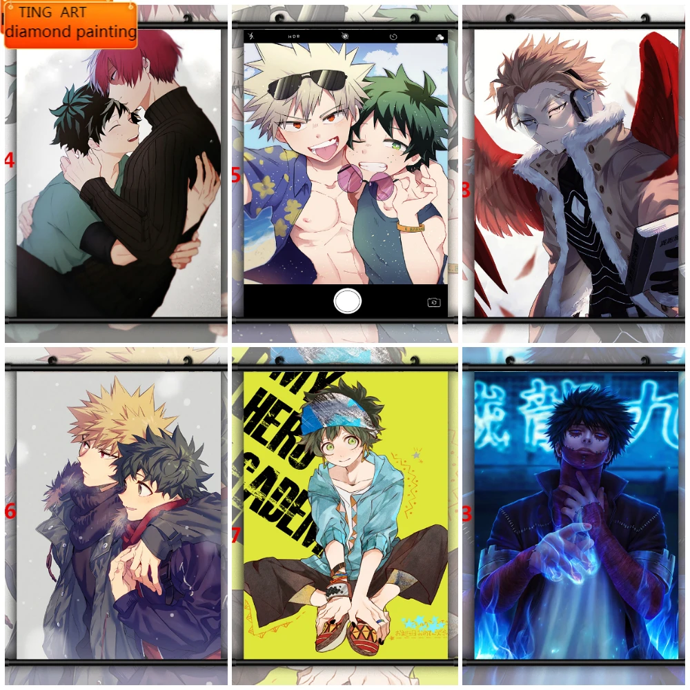 

Diamond Painting Boku No Hero Academia YAOI Anime Diamond Mosaic Diamond Mosaic DIY Diamond Embroidery Living Room Home Decor