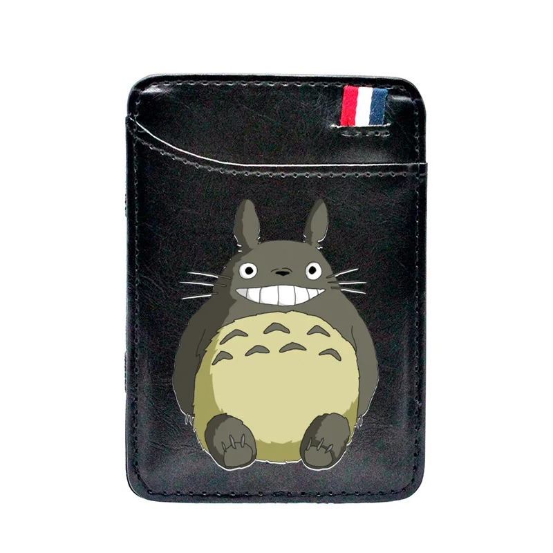 

Cute Tonari No Totoro Design Leather Printing Magic Card Holder Men Wallet Women Thin Purse