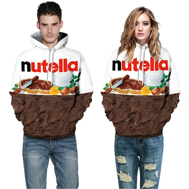 Мужская/Женская толстовка с 3d принтом Nutella еды хип-хоп повседневные стильные топы