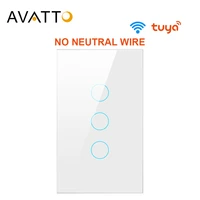 avatto tuya us wifi switch no neutral wire required smart home interruptor light switch 123 gang works for alexa google home