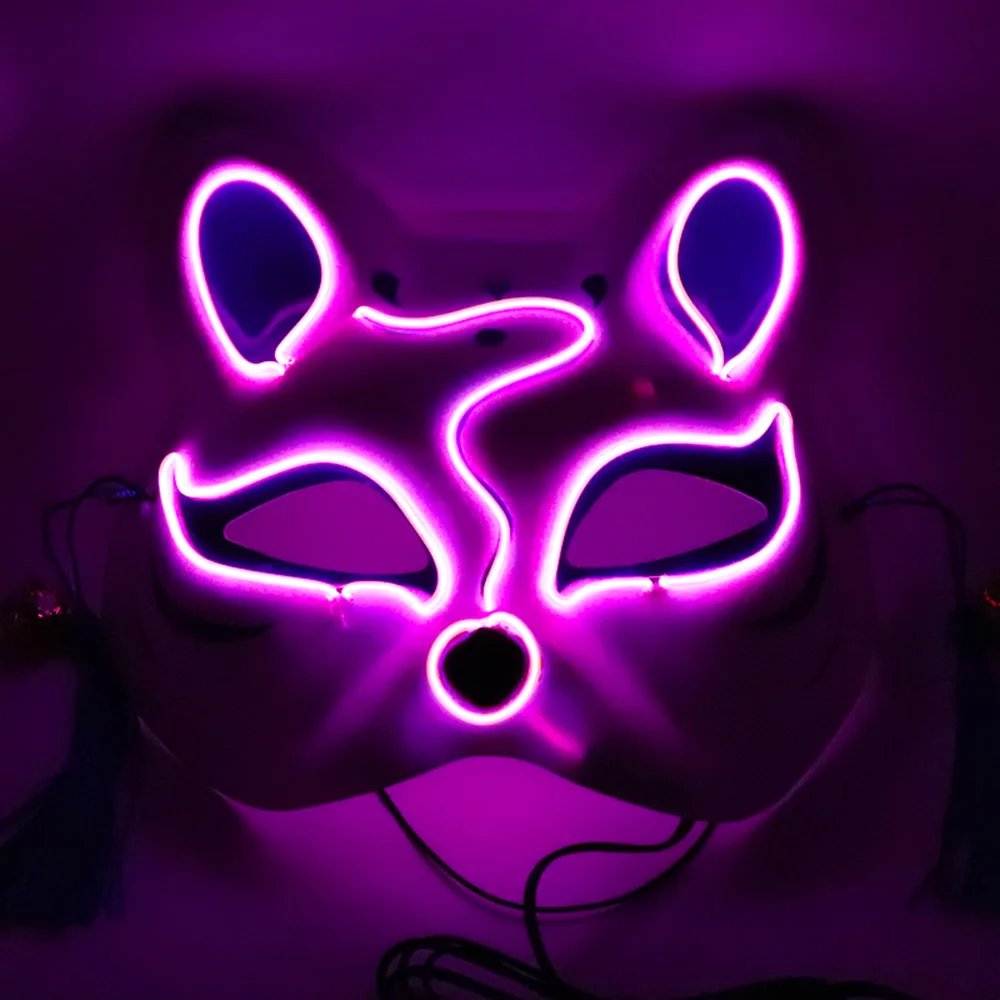 Светодиодная маска на Хэллоуин праздничные маскарадные маски неоновый