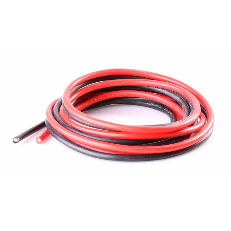 10 AWG 10AWG Red + Black Heatproof Soft Silicone Silica Gel Wire Connect Cable RC Model Battery Helicopter Car Boat Spare Parts | Игрушки и