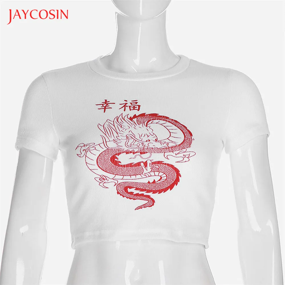 Женский Повседневный Топ Jaycosin белый топ с короткими рукавами и принтом в виде