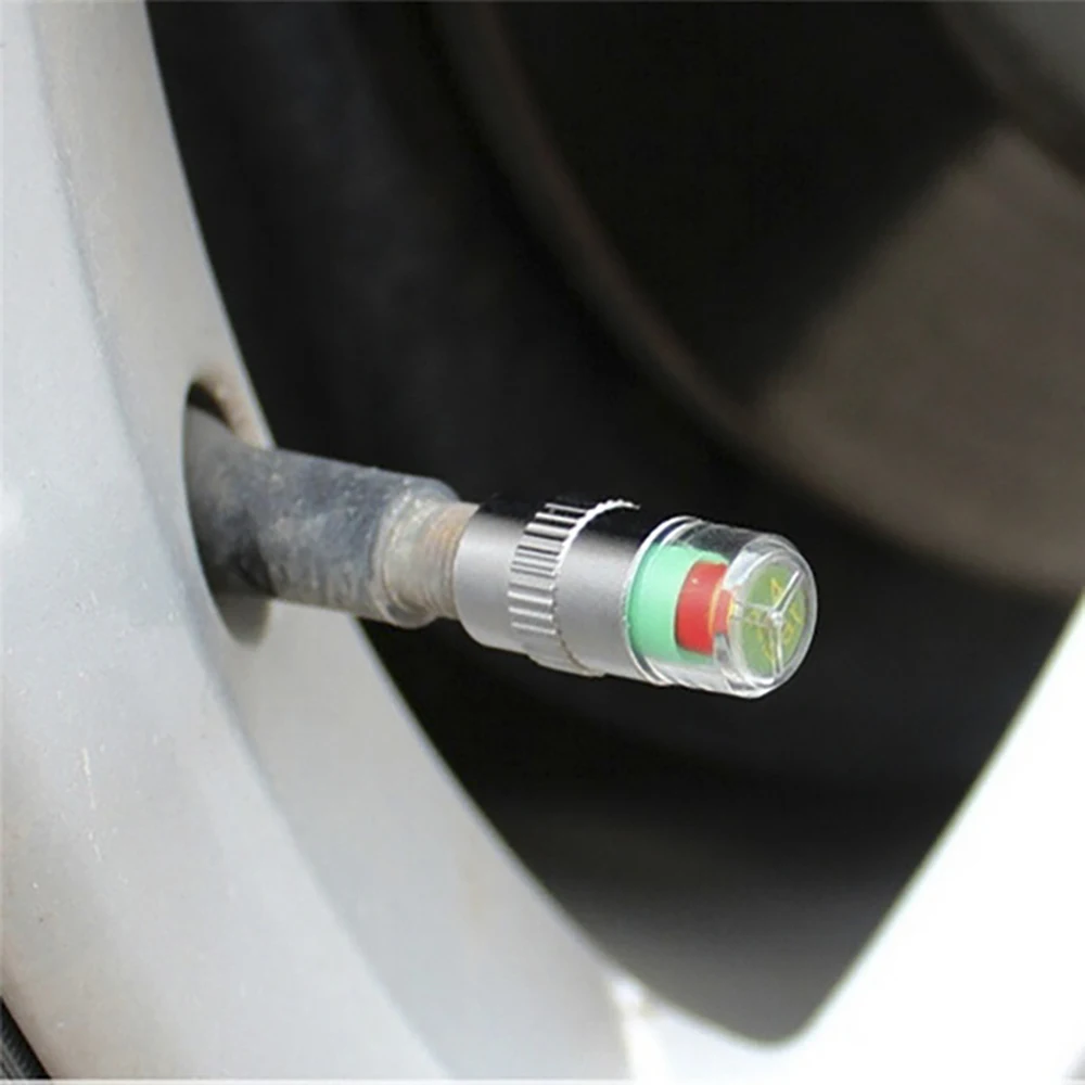 

4 Pcs/Set Car Tire Valve Cap Tire Pressure Table Tire Gauge Tire Pressure Monitoring Warning Cap Car Tire Pressure Cap Tyre