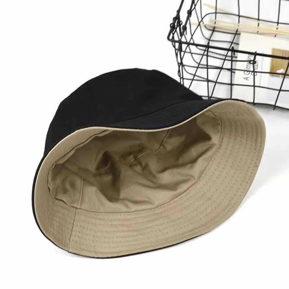 

Double-sided Wearing Bucket Cap Visor Adult Cotton Fisherman Hat Unisex Fashion Simple Wild Sunhat Outdoor Travel Beach Summer