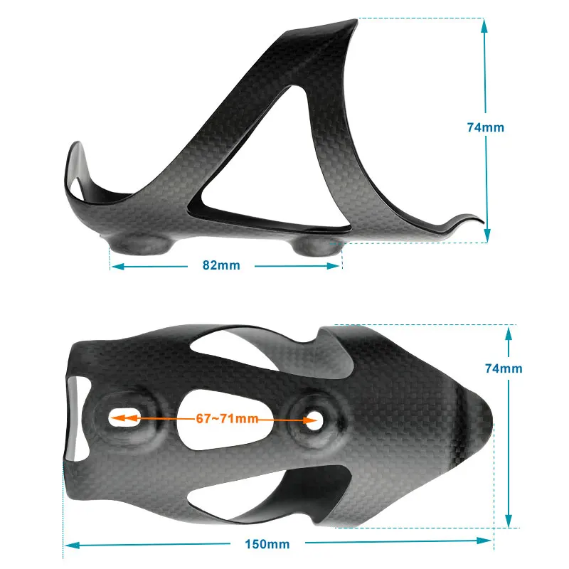 Deemount Carbon Fiber Bottle Cage 25g 3K Matte Furnish Cycling 72-75mm Dia. Water Holder Optional Titanium Bolts |