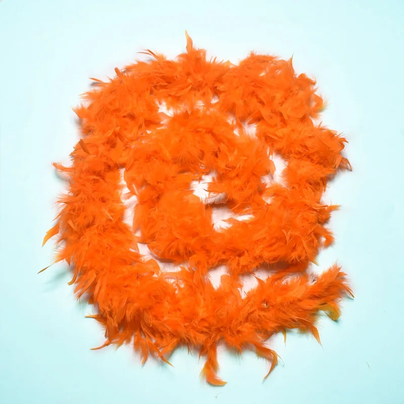Orange 2 ярдов/партия, натуральное пушистое перо индейки, boa plumas, вечерние, декоративные, цветные перья для рукоделия, свадьбы, фестиваля - Цвет: Orange