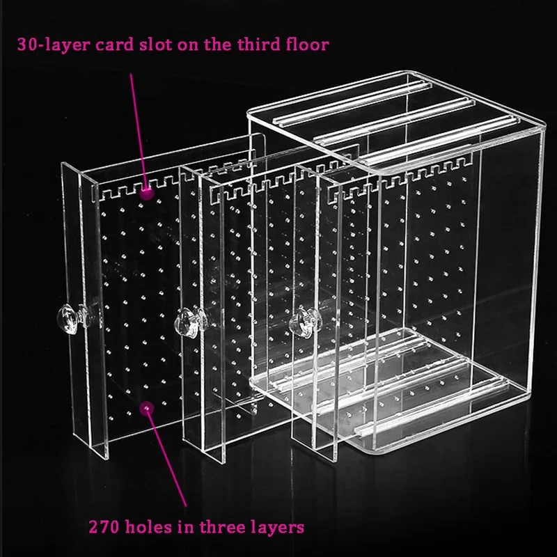 Прозрачная акриловая подставка для ювелирных изделий пылезащитный пластиковый