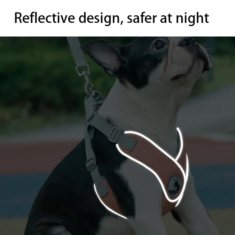 Светоотражающая шлейка для собак с поводком мягкая Воздухопроницаемая сетчатая