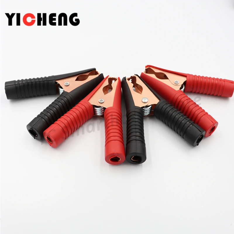 2Pcs red 2Pcs black 90MM Car battery fire clips High current alligator clips Large emergency battery clips Wire clips 100A