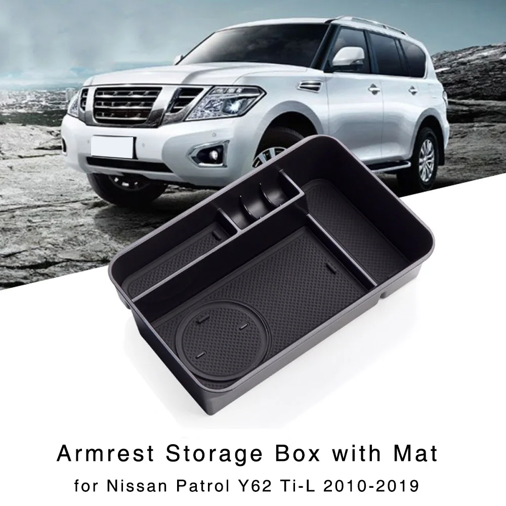 

Armrest Storage Box for Nissan Patrol Y62 2010 2011 2012 2013 2014 2015 2016 2017 2018 2019 Central Console Glove Tray