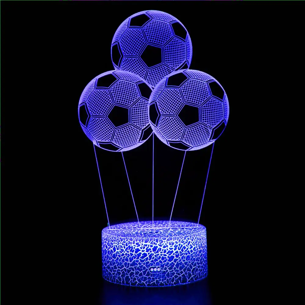 

3D Football Night Light Basketball Light Bedroom Room Desktop Table Lamp Atmosphere Toy Model Doll Decoration Decoration Gift