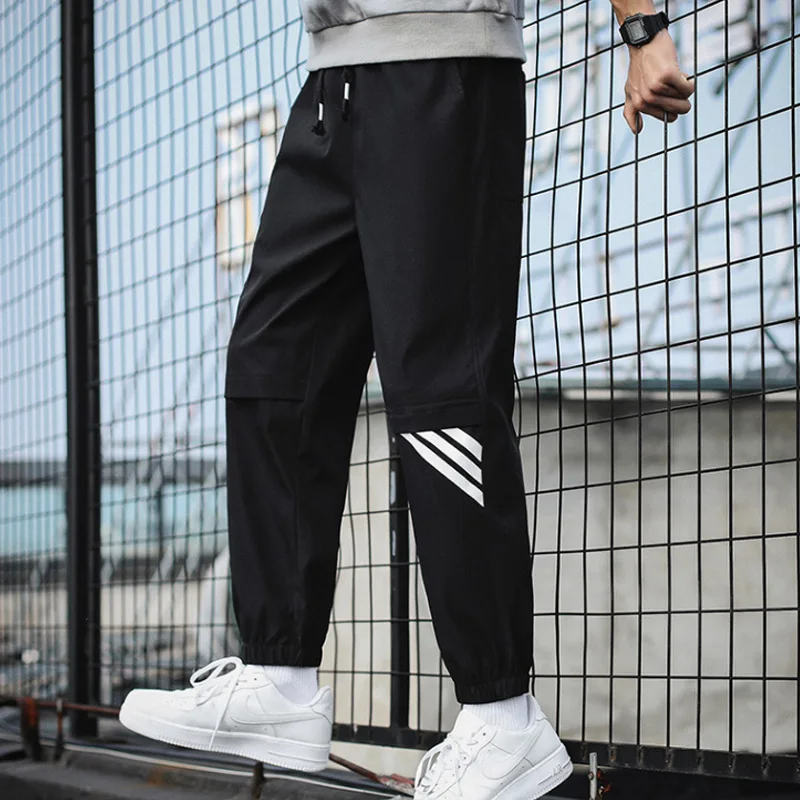

Джоггеры мужские с карманами, брюки-карго, свободные штаны, Techwear, черные повседневные мужские Джоггеры в стиле хип-хоп, Повседневная Уличная...