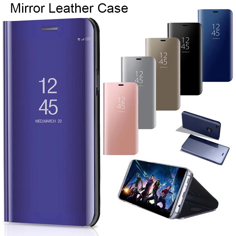 Умный зеркальный кожаный чехол для телефона Samsung Galaxy J8 J6 J4 Plus J2 Pro Core J7 J5 Prime J3