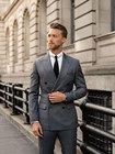 Мужской деловой костюм ANNIEBRITNEY с двубортным воротником и брюками, облегающий костюм из 2 предметов, изготовленный по индивидуальному заказу смокинг для жениха на свадьбу