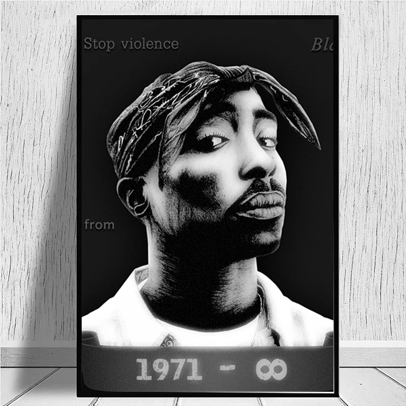 

Music: 2pac Black and White HD Poster Canvas Decorative Painting Wall Painting Room Decoration Bedroom Decor Art Wall Art