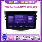 Автомагнитола 6G + 128G QLED для Toyota RAV4 3 XA30 2005-2013, мультимедийный видеоплеер, навигация GPS, Android, 2din, 2 din, dvd