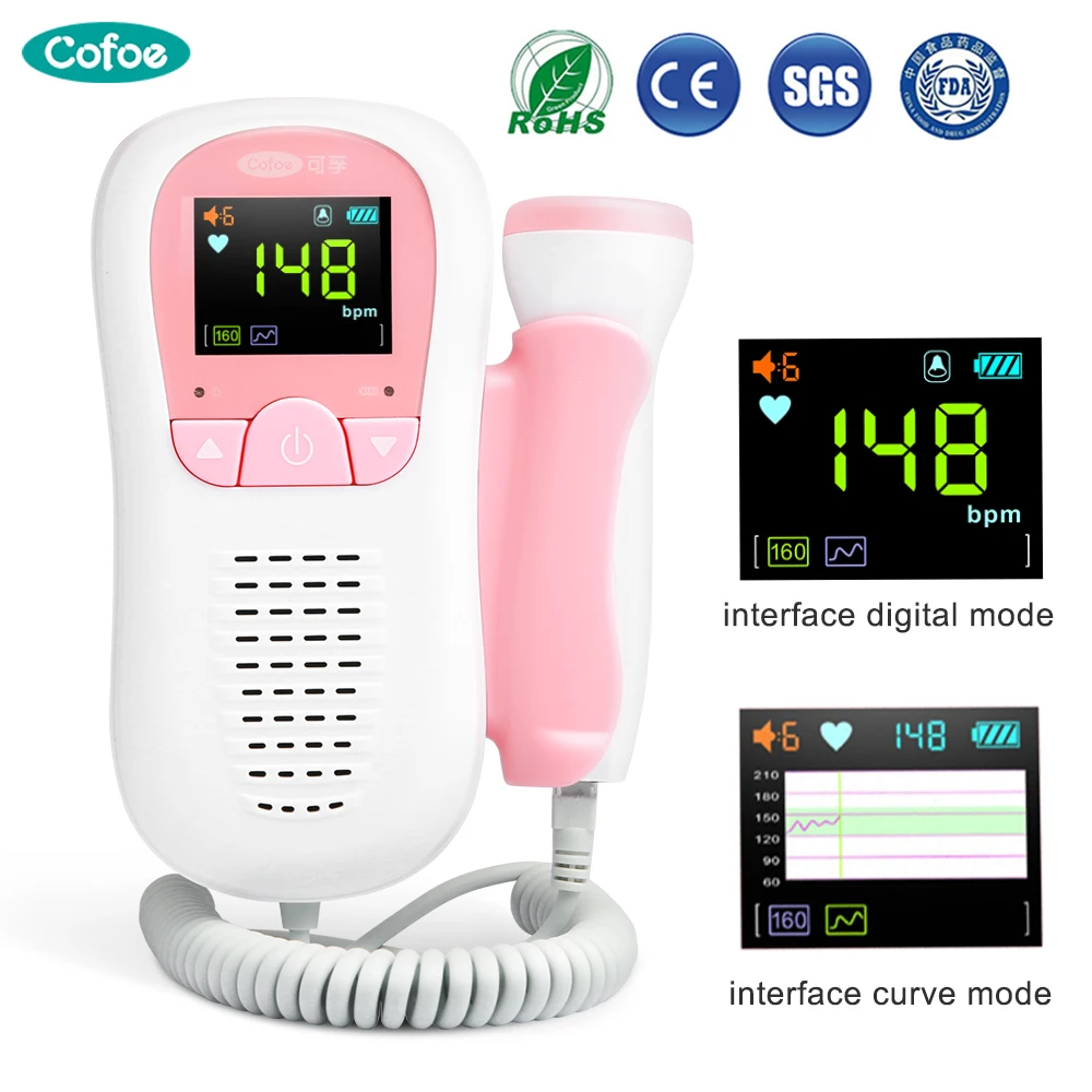 Cofoe Doppler Детектор плода детектор сердцебиения Ребенка беременный фетальный метр