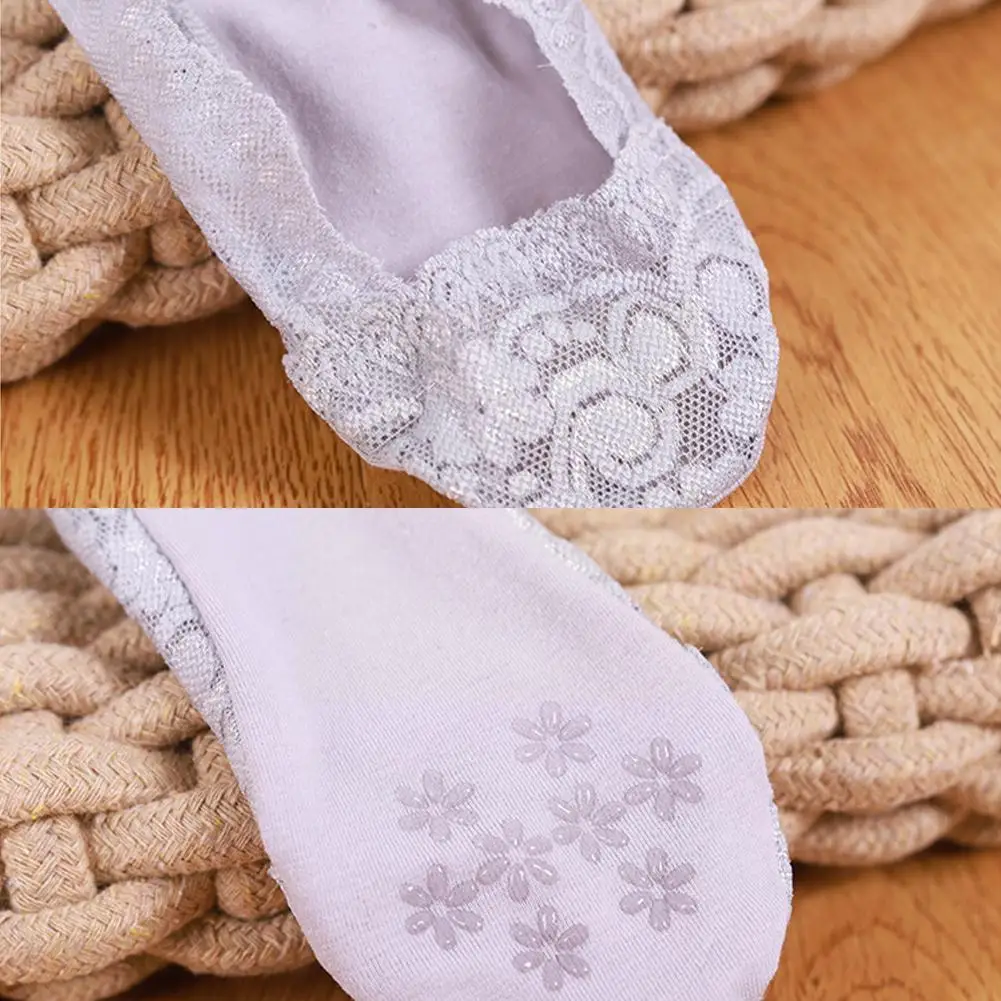 

Summer Ladies Lace Boat Socks Casual Invisible Boat Comfortable Non-slip Thin Breathable Lace Socks Cotton Socks T2D2