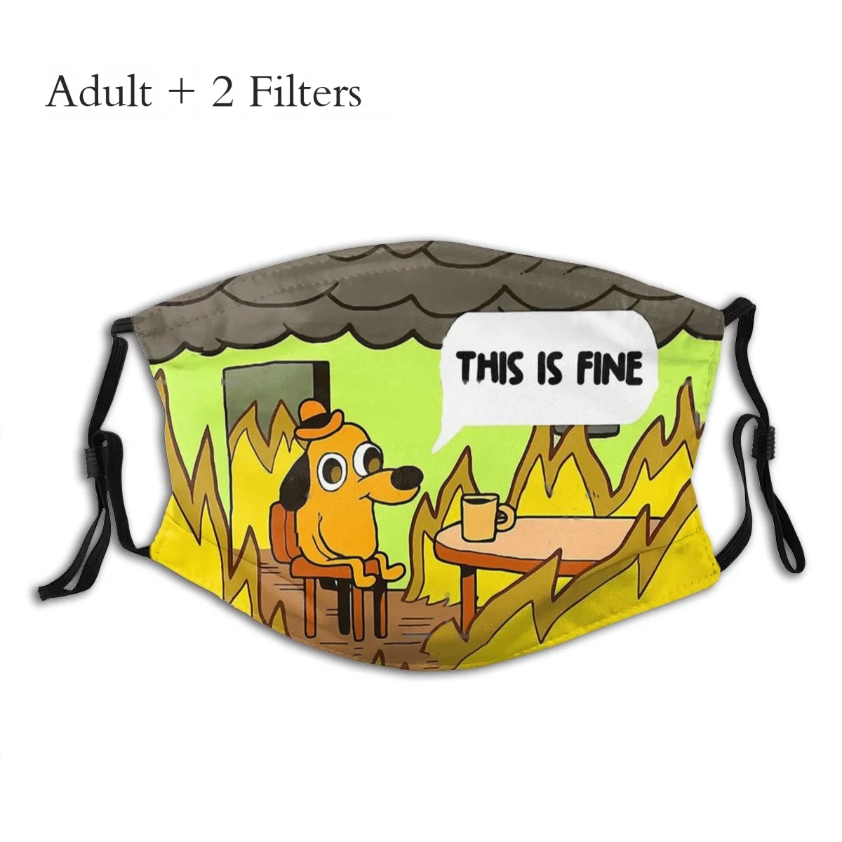 This Is Fine Dog Fire Meme Unisex Mask Bitcoin Cryptocurrency Miners Meme Fabric Windproof Print Big Sale Cover With Filters