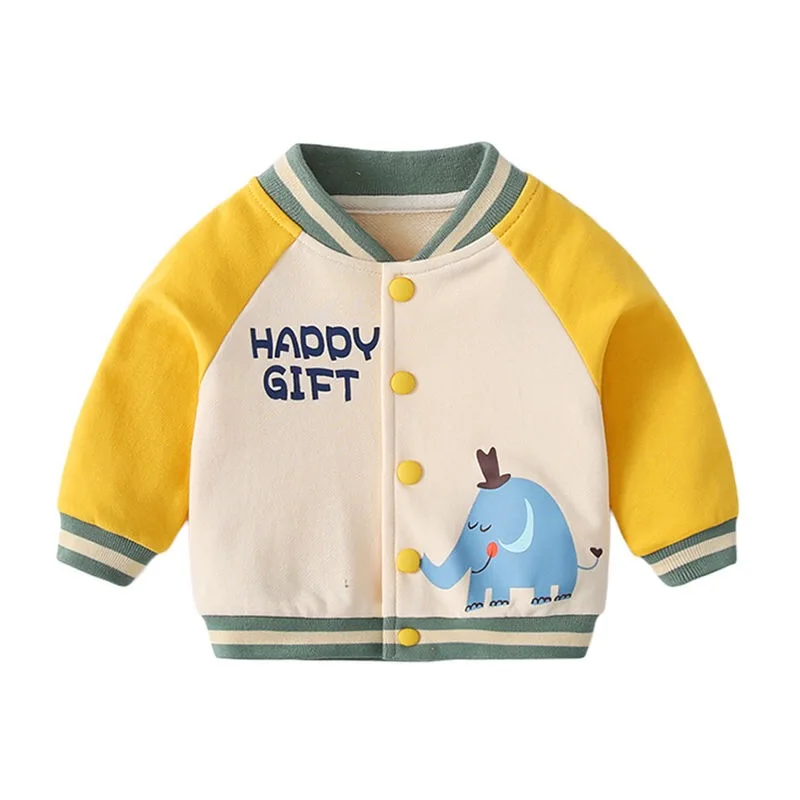 2020 модная весенняя Детская куртка новая куртка-бомбер с мультяшным рисунком для