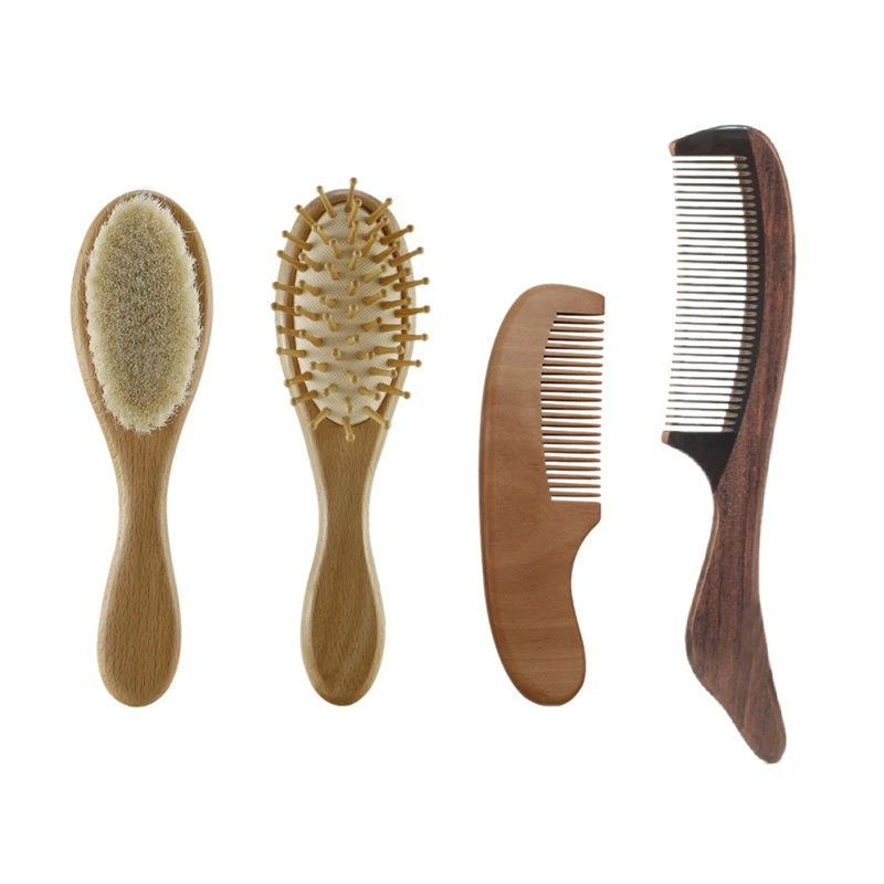 

3 шт., детские деревянные щетки и расческа из черного дерева