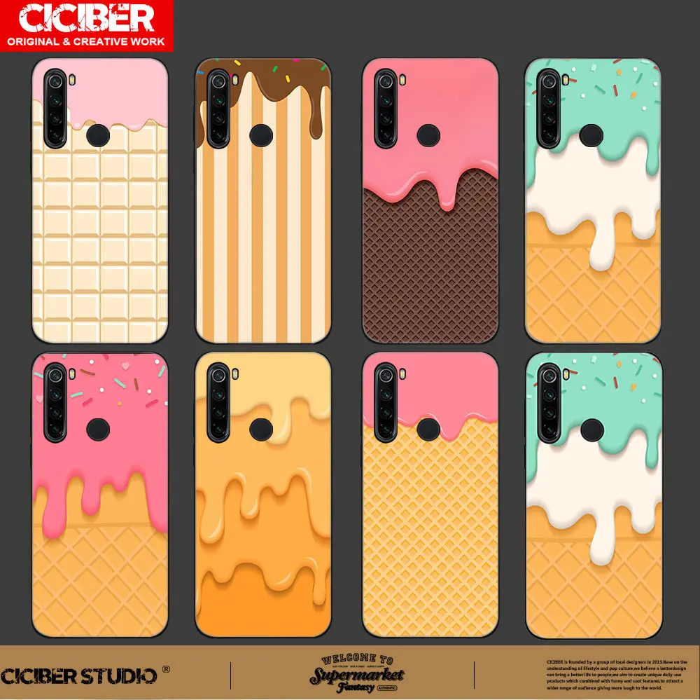 

Cute Ice cream Case For Xiaomi Mi 11 10S 10T 10 9 8 9T A3 A2 6X SE Pro Lite for Xiaomi Note 10 Poco X3 F3 F1 Phone Cases Cover