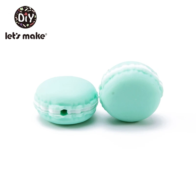 mint Let'S Make, 5 шт., силиконовые прорезыватели, макарон, игрушки для детей, без бисфенола, пищевого качества, силиконовые прорезыватели, бусинки, аксессуары для детей, жевательные игрушки - Цвет: mint