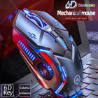 Бесшумная USB Проводная компьютерная мышь, шесть клавиш, светящаяся, 3200DPI, компьютерная геймерская игровая мышь для ноутбука, электронная Спортивная Техника, компьютерные аксессуары