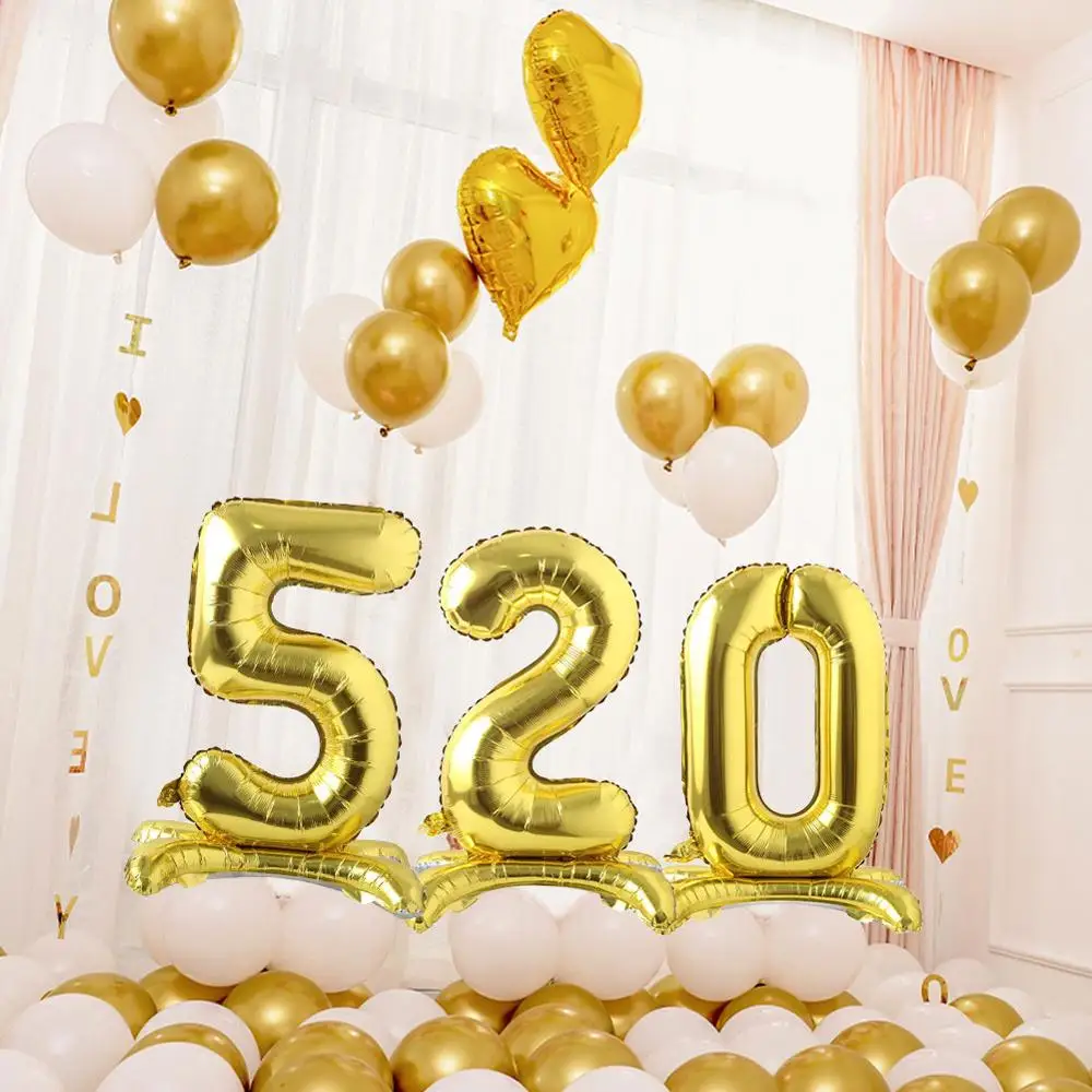 32 дюйма белые алюминиевые воздушные шары из фольги в виде цифр 0 9 для дня рождения