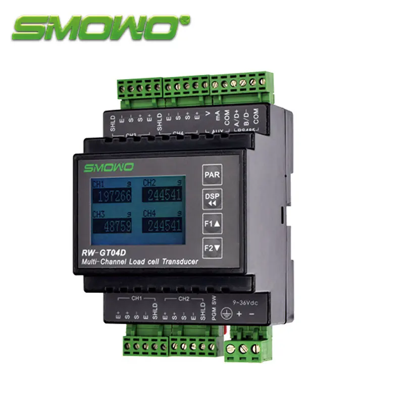 Макс. 4-канальный вход сигнала мВ RS232/RS485 выход Modbus RTU RW-GT04D с дисплеем на din-рейке |