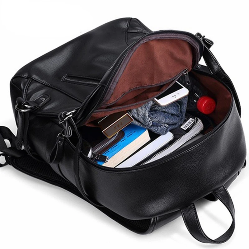 

Waterproof PU Leather Bag With USB Charging Port Computer Outdoor Bags Women Men Travel Bag PU Leather Sports Bag High Quality