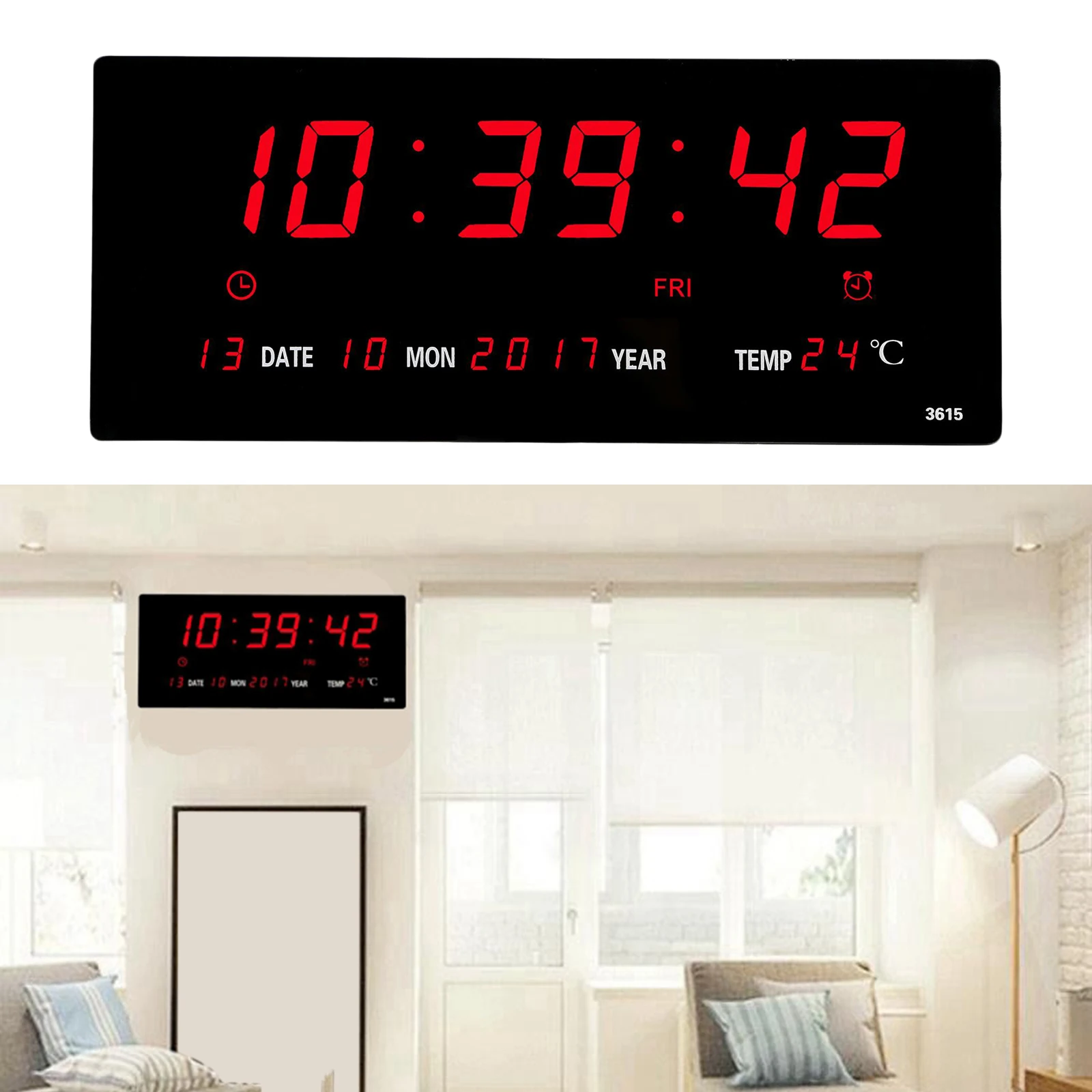 electronic wall digital alarm clock living room study bedroom office decors free global shipping