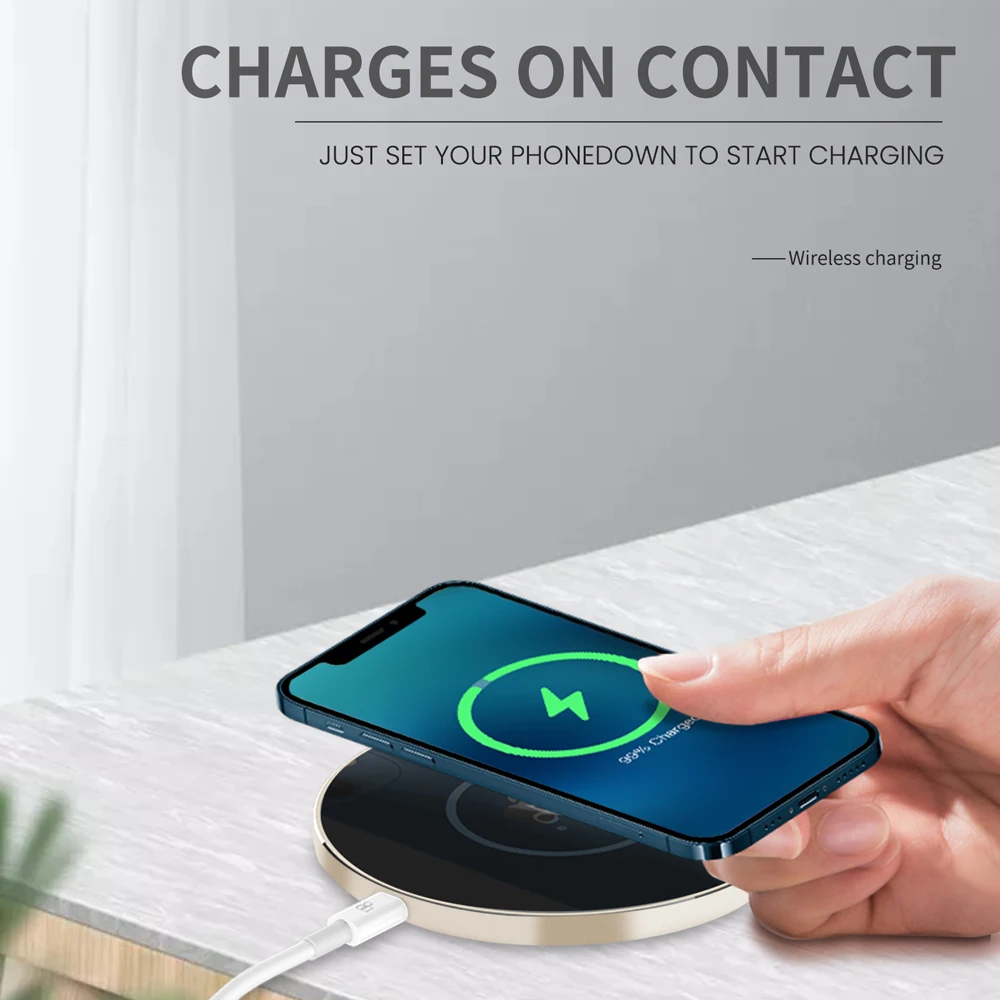 

10W Wireless Charger For iPhone 12 11 Pro Fast Wireless Charging Pad For Samsung s8 s9 s10 note With Micro USB Cable Fast Charge