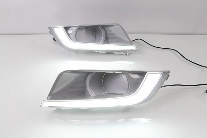 EOsuns led drl дневного света для ford ranger-18 с тусклым управлением, желтый сигнал поворота, беспроводной переключатель, квадратное отверстие - Цвет: model 2
