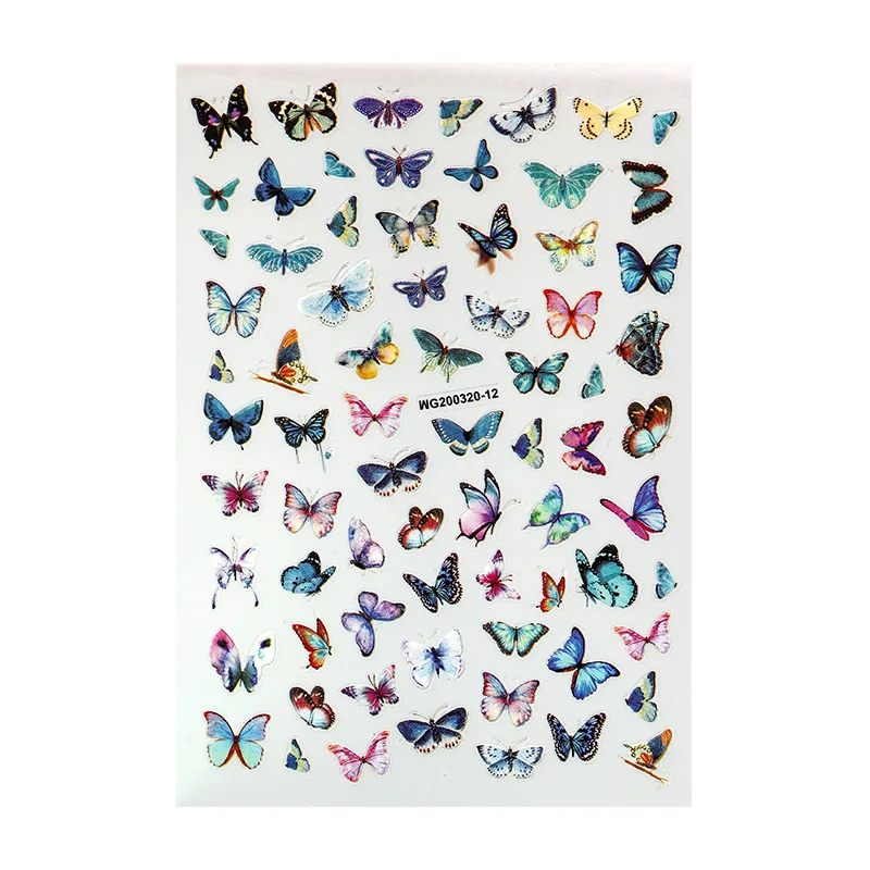 

2020 Hot DIY 3D Nail Art Sticker Adhesive Sticker Decals Tool Butterfly Image Nail Art Tattoo Decoration Wholesale Z0292