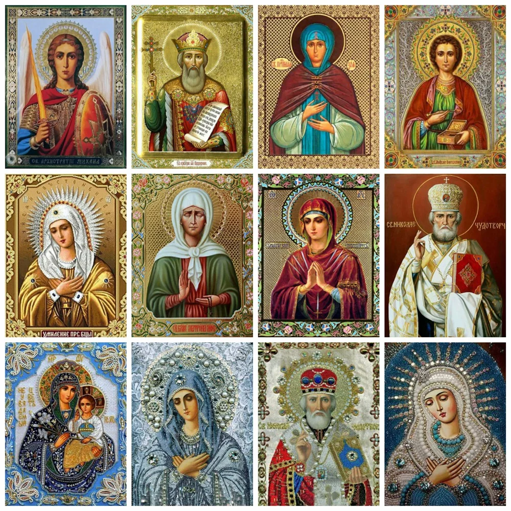 

HUACAN Diamond Painting Religion Square/round Diamond Embroidery Icon Mosaic Diamond Art Home Decor