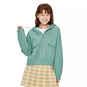 Куртка Женская весенне-осенняя, с капюшоном, ветрозащитная, 2020