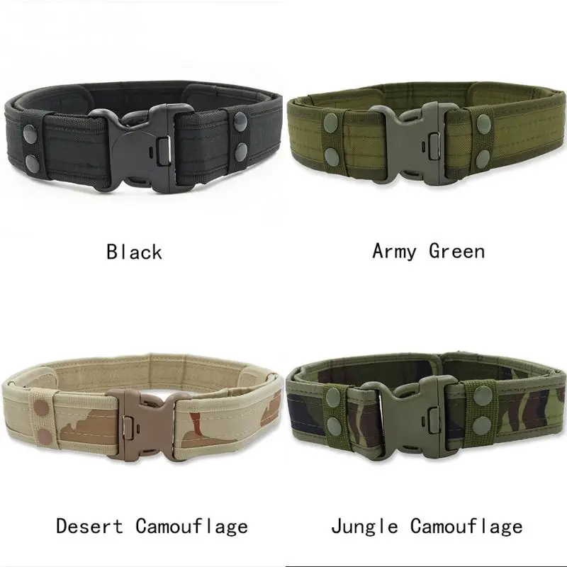 

Tactical Military Canvas Belt Men Outdoor Army Practical Camouflage Waistband with Plastic Buckle Training Equipment 100-135cm